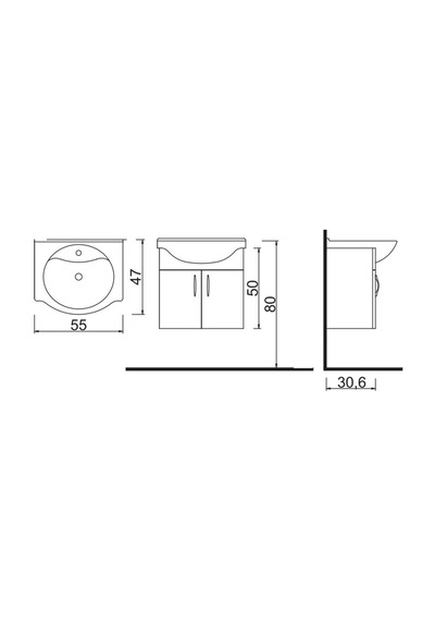 Denko Akyazı 55 Cm Mdf Beyaz Banyo Dolabı, Alt Modül Ve Lavabo Beyaz Denko Akyazı 55 Cm Mdf Beyaz Banyo Dolabı, Alt Modül Ve Lavabo Beyaz
