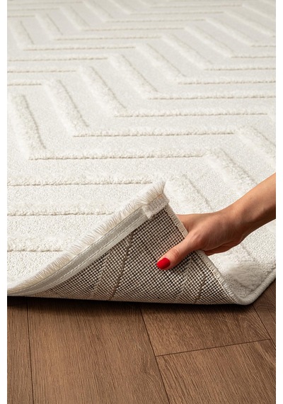 Arta Ct012a Beyaz Halı Dekoratif Sisal Yumuşak Bukleli Tozsuz Salon Halısı Yatak Odası Iskandinav