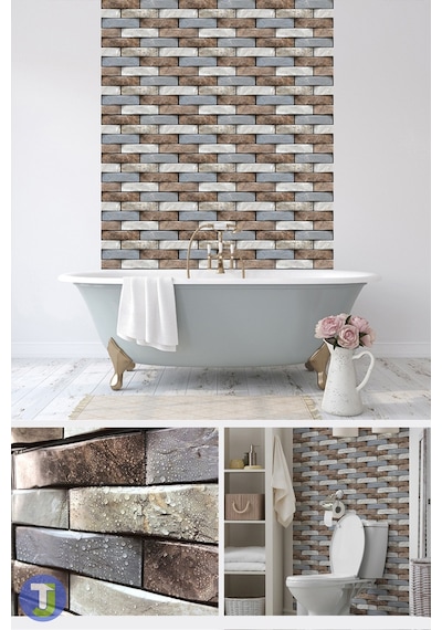 Technojet 30x30cm 3d Kendinden Yapışkanlı Duvar Kağıdı Kaplama Su Geçirmez Dekorasyon Mutfak Banyo