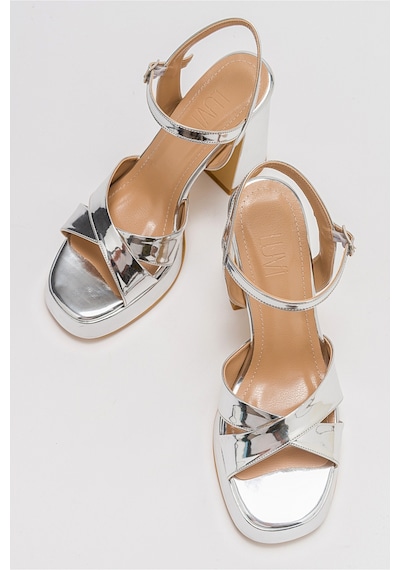 Luvishoes Luvi Shoes Henry Gümüş Kadın Platform Topuklu Ayakkabı Gümüş