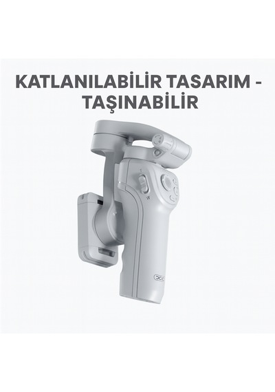 Otomatik Yüz Takipli Telefon Gimbal 330 Döner, Tripod Destekli