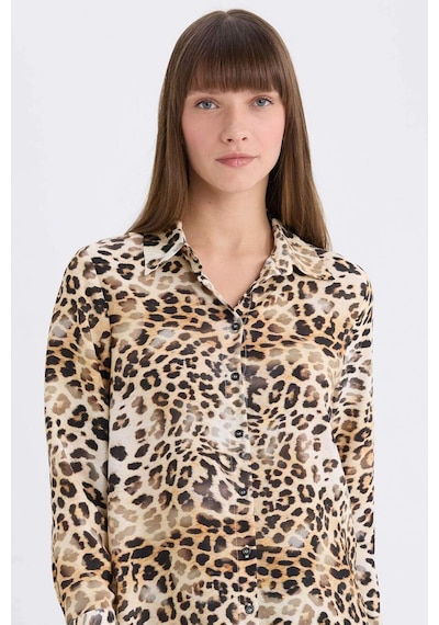DeFacto Regular Fit Leopar Desenli Uzun Kollu Gömlek I8266AZ25SPBG362