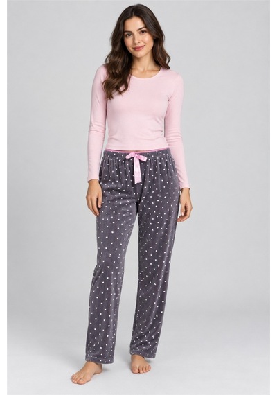 Mavera Mv04 Kadın Gri Uzun Pijama Altı Gri - 938665392 Gri - 938665392 Gri