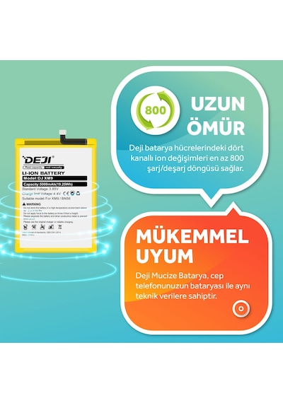 Xiaomi Redmi A1 Plus / 9A / Redmi 9C / Poco M2/M2 Pro Batarya Mucize Batarya Deji BN56﻿﻿