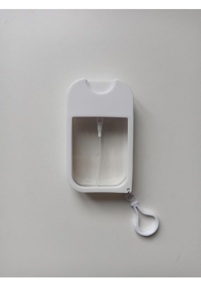 Silikon Kılıflı Sprey Şişesi 45 Ml Taşınabilir Anahtarlıklı Parfüm, Kolonya, Dezenfektan Ve Oda Kokusu Dolum Şişesi 1, Beyaz