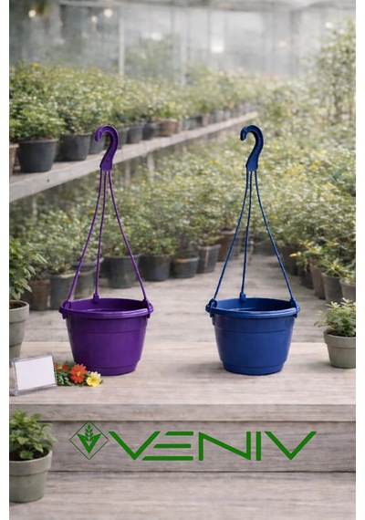 2 Adet Askılı Dekoratif Saksı 18 Cm Çap Yükseklik - 12 Cm 37474131