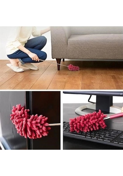 Teleskopik Mikrofiber Pratik Uzayabilen Toz Alma Fırçası Aparatı Diğer