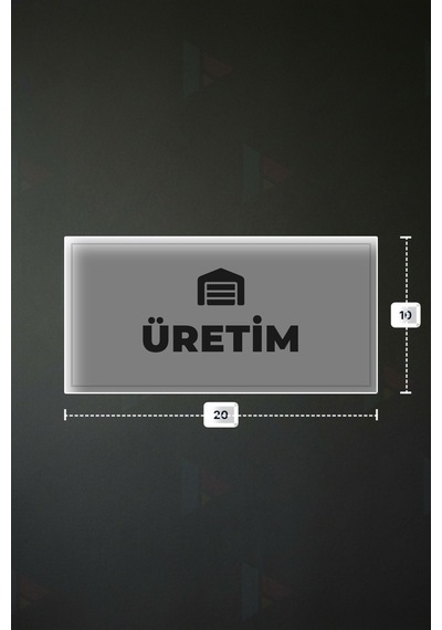 Üretım Yazılı - Metal - Beyaz Renk - Kapı İsimliği - 20x10 Cm