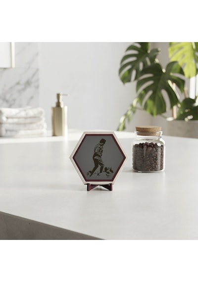Minimalist Atatürk Silüeti Dekoratif Obje, Sevdiklerinize Özel Şık Hediye Alternatifi 10x10 Cm, Kül Gri