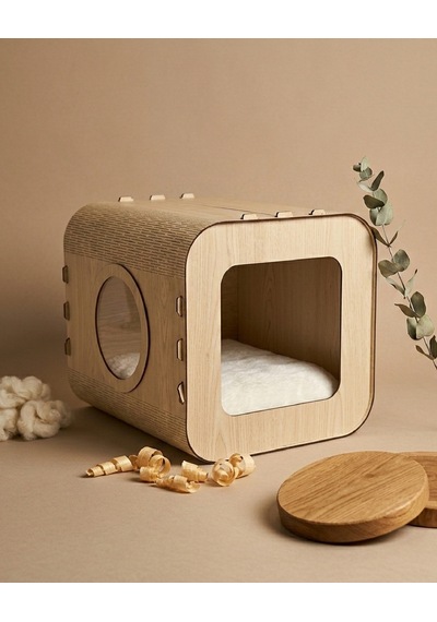 Özel Tasarım Luna Mdf Kedi Evi