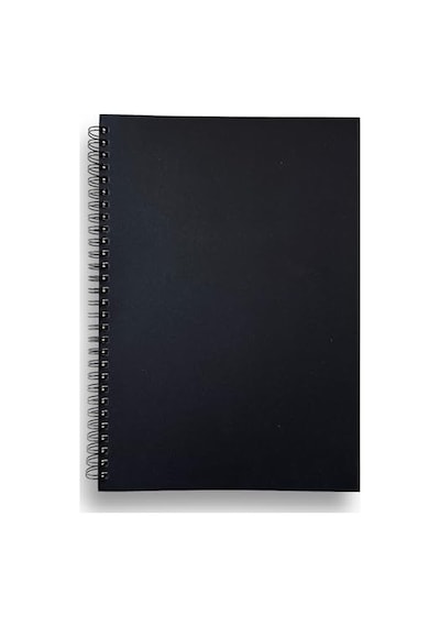 Spiralli Defter, Siyah Kapaklı B5 Boyutunda 182x257 Mm , 100 Yaprak Çizgisiz Çok Renkli