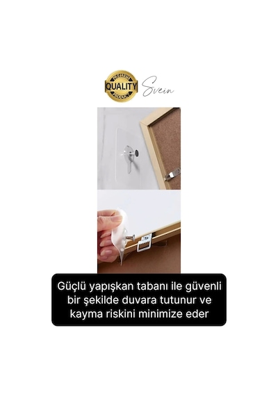 6 Adet Süper Güçlü Kendinden Yapışkanlı Tutunabilen Çok Amaçlı Çerçeve Tablo Banyo Duş Mutfak Askı Çok Renkli