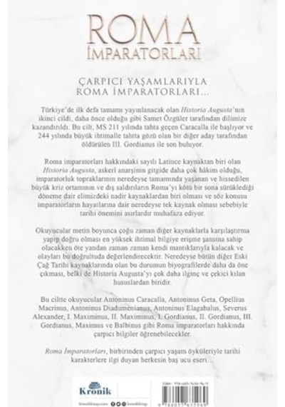 Roma İmparatorları 2. Cilt: Antoninus Caracalla Dan Calvinus Balbinus A