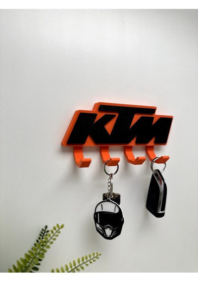 3d Baskı Dekoratif Ktm Model Motorcu Anahtar Askılığı Turuncu