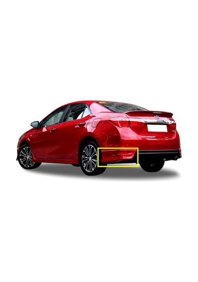 Toyota Corolla Twin Arka Tampon Flap Arka Flap 2013+ P. Black , Abs Plastik