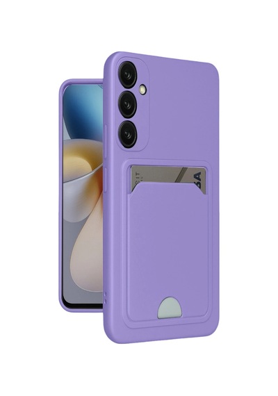 Samsung Galaxy Uyumlu   A16 5g Kılıf Kelvin Kartvizitli Silikon - Lila