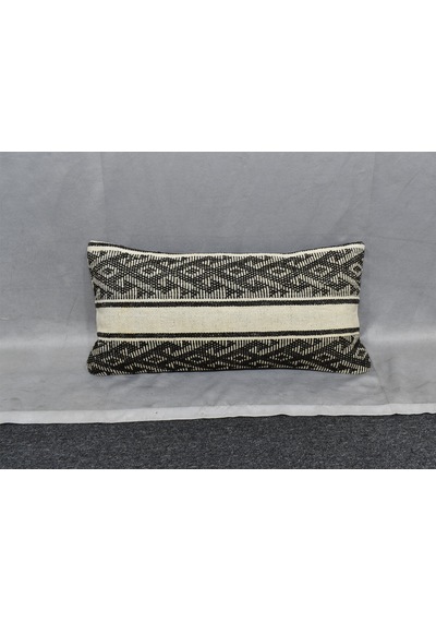 Zehra Abla Halı Yeni El Dokuma Dekoratif Lumbar Kilim Kırlent Yastık Kılıfı 6630 Çok Renkli
