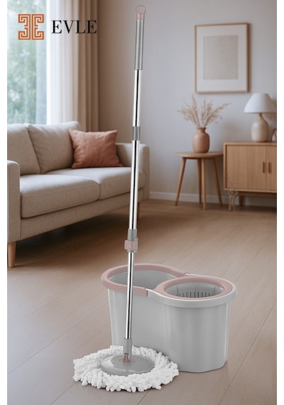 Lavine Premium 360 Mop Temizlik Seti 16 L, Gri, Paslanmaz Sap