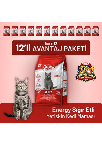 Sığır Etli Yetişkin Kedi Maması - 12 Adet