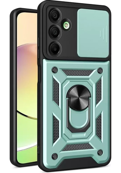 Newface Samsung Galaxy A16 5g Kılıf Pars Lens Yüzüklü Silikon - Yeşil