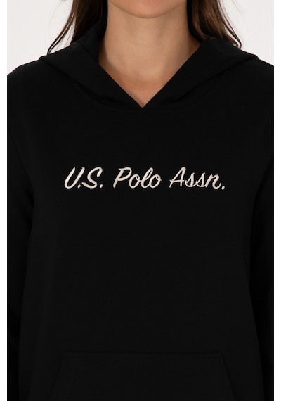 U.S. Polo Assn. Kadın Siyah Kapüşonlu Sweatshırt 50313559-VR046