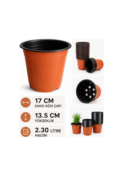 Üretim Saksısı 200 Adet 17 Cm Thermoform Saksı