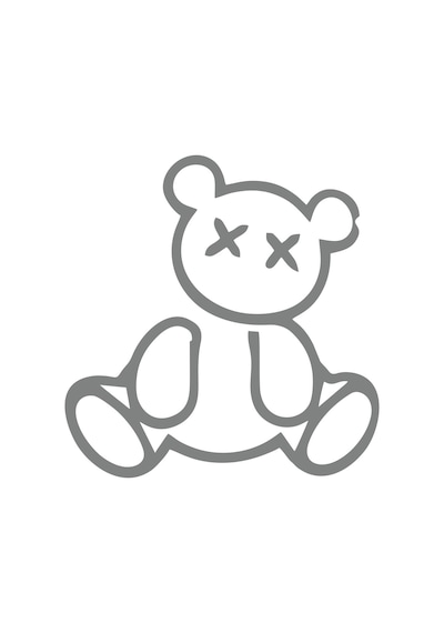 Ayıcık Araba Sticker 17x17 Cm Gri