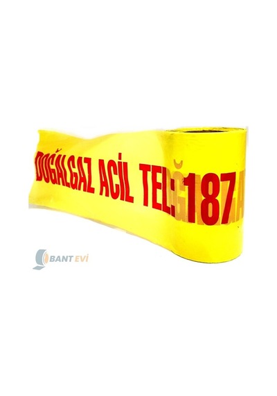 Doğalgaz ikaz Bandı 20cm x 250mt Doğalgaz Emniyet Şeridi