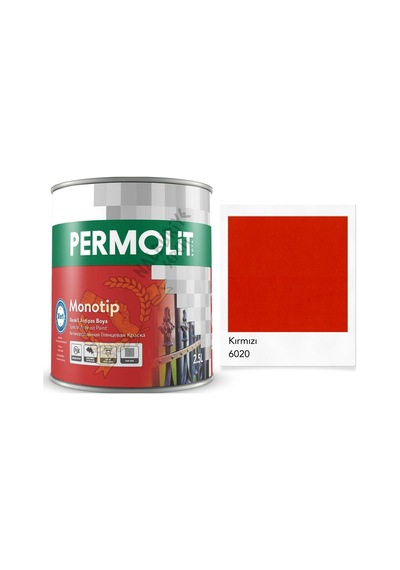 Permolit Monotip Astarlı Antipas Boya Kırmızı 0.75 Lt.