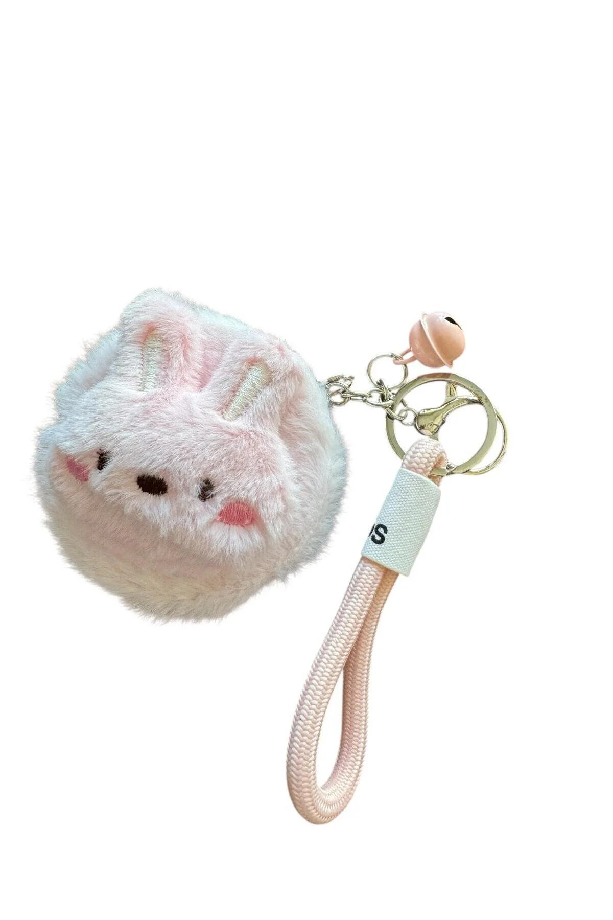 Peluş Tavşan Karakter Anahtarlık Ayna Detaylı Pembe