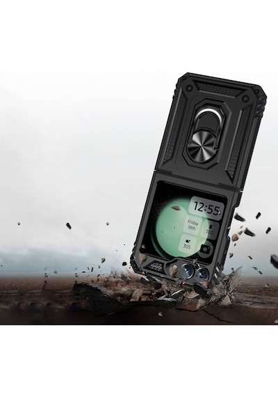 Zore Galaxy Z Flip 6 Kılıf Ogaa Vega Kapak - Siyah