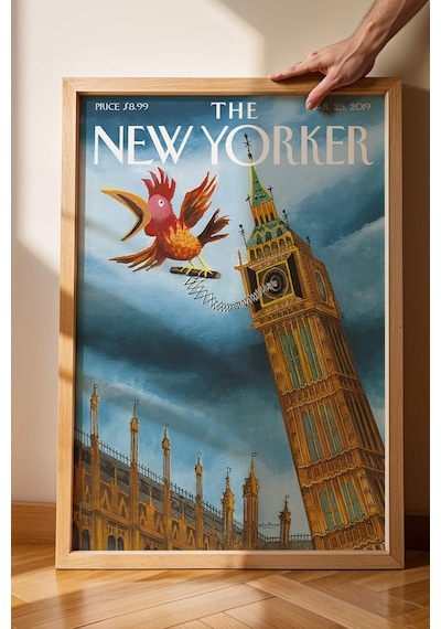 The New Yorker Çerçeveli Tablo March 25 2019 - Big Ben Guguklu Saat Tablosu