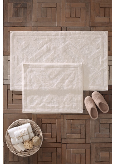 Yataş Bedding Milo Banyo Paspası Seti - Ekru (50x60 cm + 60x100 cm) Ekru