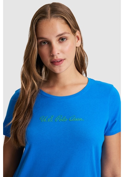 U.s. Polo Assn. Kadın Kobalt Tişört Basic 50323450-vr077 U.s. Polo Assn. Kadın Kobalt Tişört Basic 50323450-vr077