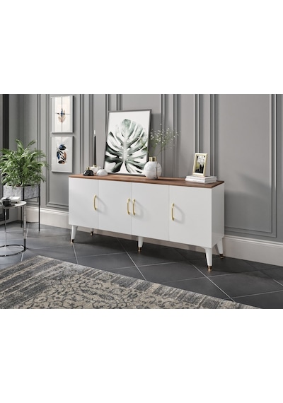Kznhome Yağmur Çok Amaçlı Modern Konsol - Cevizbeyaz Tamamı 1. Kalite Mdf