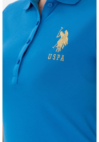 U.S. Polo Assn. Kadın Saks Polo Yaka Mini Boy Örme Elbise 50280069-VR045 U.S. Polo Assn. Kadın Saks Polo Yaka Mini Boy Örme Elbise 50280069-VR045