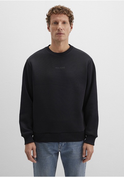 Mavi - Mavi Jeans Detaylı Siyah Sweatshirt 0s10586-900 Siyah