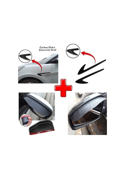 Lancia Z Carbon Çamurluk Venti + Ayna Yağmur Koruyucu (553076006)