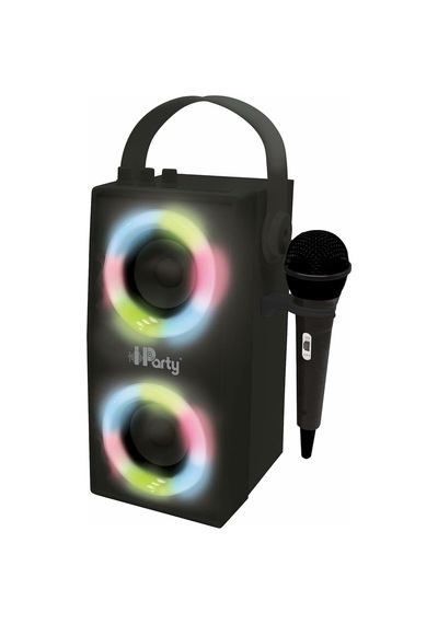 Hoparlör - Taşınabilir Mikrofon Hoparlörü Karaoke Işık Efektleri Kablosuz Usb Sd Kart Şarj Edilebilir Pil Siyah