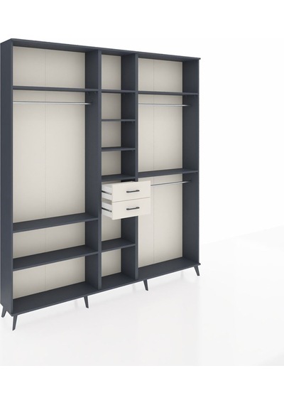Arges Dolap 10 Raflı 2 Çekmeceli 3 Askılı 220x30x243 Antrasit-antrasit/aytaşı Antrasıt/aytası Arges Dolap 10 Raflı 2 Çekmeceli 3 Askılı 220x30x243 Antrasit-antrasit/aytaşı Antrasıt/aytası