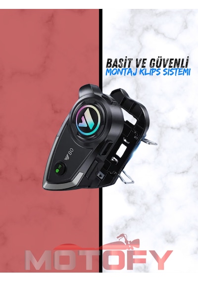 Y80 Kablosuz Bluetooth Motosiklet Kask Kulaklık Intercom Kaliteli Hoparlör Ve Mikrofon