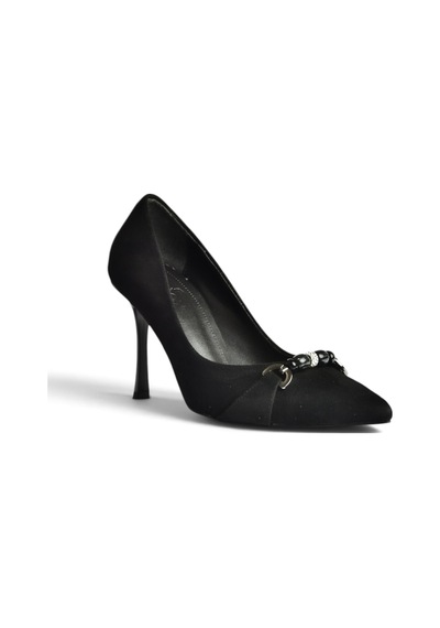 Fox Shoes Z676111102 Siyah Süet İnce Topuklu Kadın Topuklu Stiletto Ayakkabı