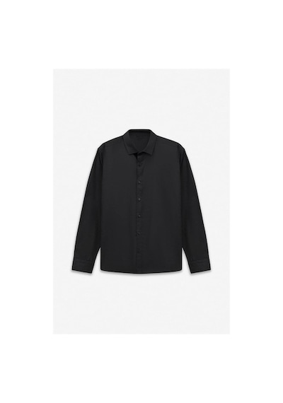 Süvari Siyah Slim Klasik Yaka Düz Casual Gömlek Sgm1008400019-s09