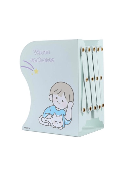 Masaüstü Kitap Tutucu Kedili Çocuk Mavi