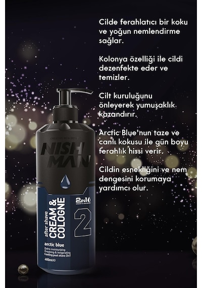 2 Si 1 Arada Tıraş Sonrası Krem Ve Kolonya Losyon - Arctic Blue 400 Ml