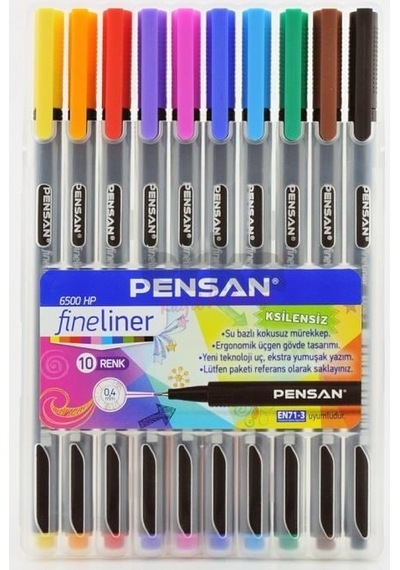 Pensan Fineliner 6500 10 Lu Plastik Kutu