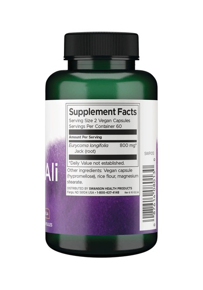 Swanson Nutrition Tong Kat Ali 400 Mg 120 Kapsül Gıda Takviye