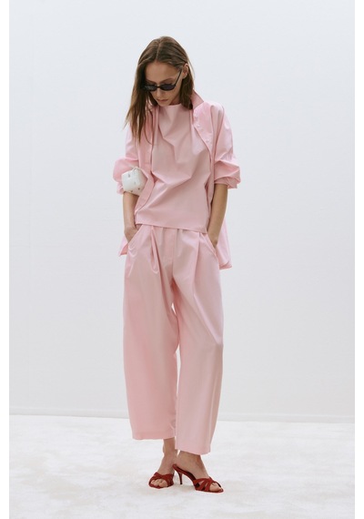Suud Collection Pembe Klara Yıkamalı Poplin Gömlek