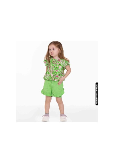 Xo Kids Kız Fırfırlı Şort 9 Ay - 2 Yaş 54716 Ksrt02012 Yeşil