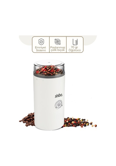 Kahve Ve Baharat Öğütücü 2 Bıçaklı Çelik Hazneli 70gr 180w Diğer